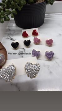 Gold heart of hearts studs 