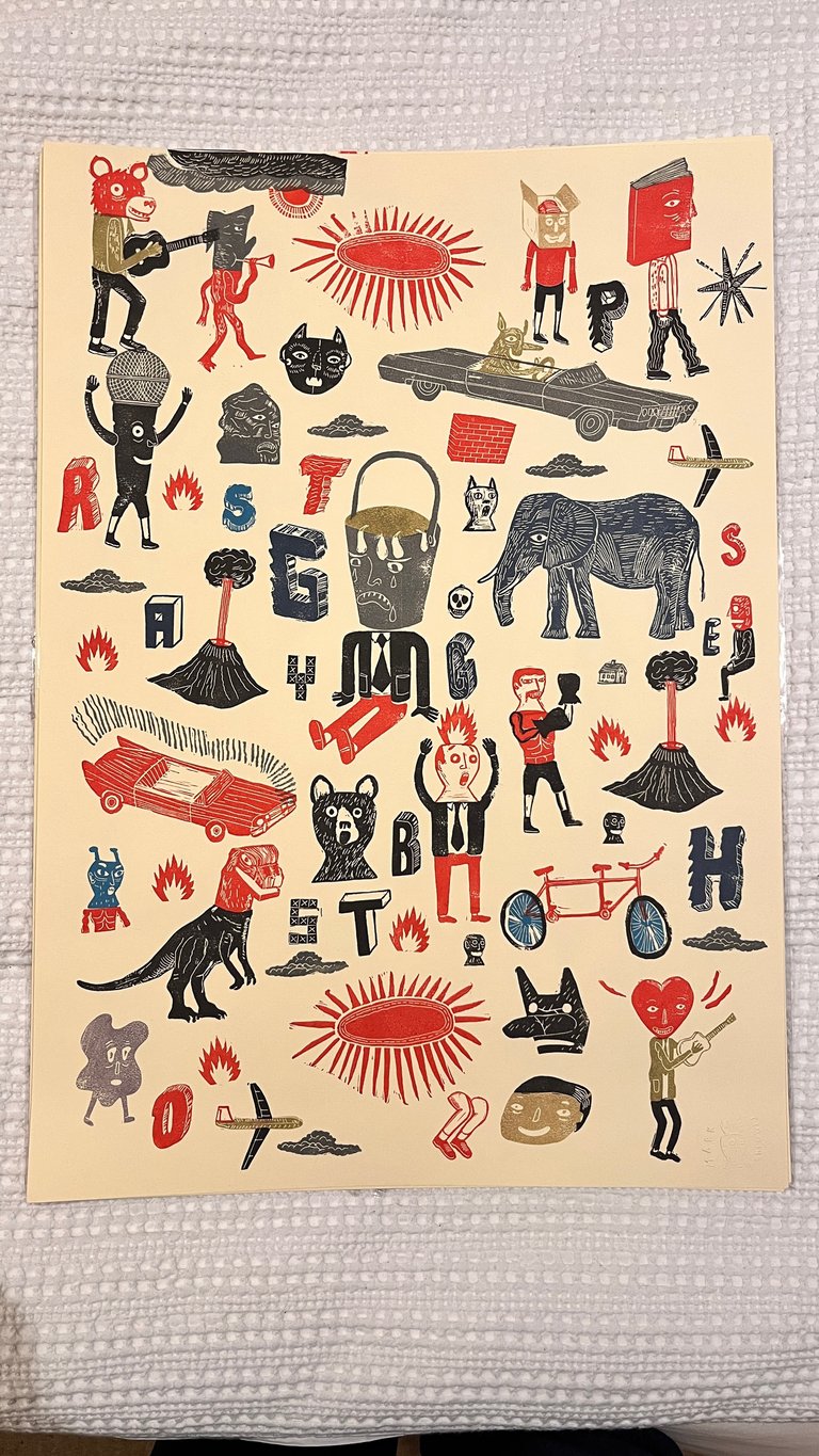 A2 Hand Rubber Stamped Print 2 Image 3