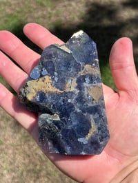 Image 11 of Blue, Green, Purple Fluorite With Pyrite Inclusions Polished Tower #2829