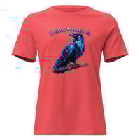 Image 3 of Cosmic Messenger Raven Women's Shirt – Mystical Galaxy Crow Graphic Tee | Celestial Bird Art