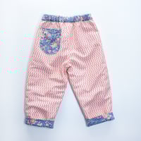 Image 5 of Reversible trousers- floral squiggle (ready to ship 6-9M)