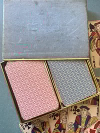 Image 4 of Coffret en carton et velours de 2 Jeux de patience, Tamponnés De 1890, Dos Rose Et Bleu