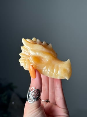 ORANGE CALCITE DRAGON HEADS