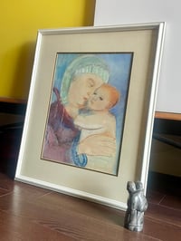 Image 2 of Mother and Child, Mid Century Mixed Media on Paper by Lillian Freiman