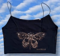 Image 2 of “BUTTERFLEYES” BLEACH PAINTED CROP CAMI MEDIUM 