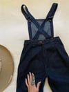 70s denim fitted overalls with embroidery 
