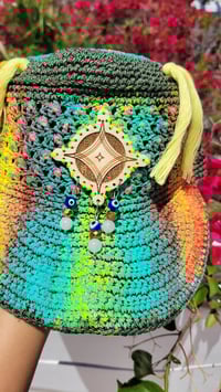 Image 4 of Rainbow Crochet Cosmic Cap