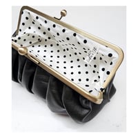 Image 3 of *NEW* Gathered Dark Olive Leather Clutch