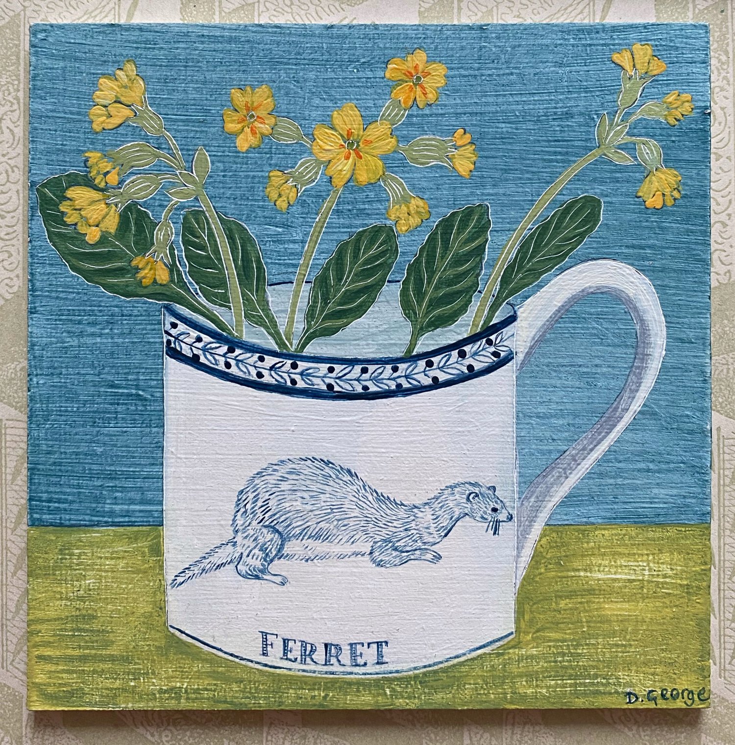 Image of Ferret cup and Cowslips