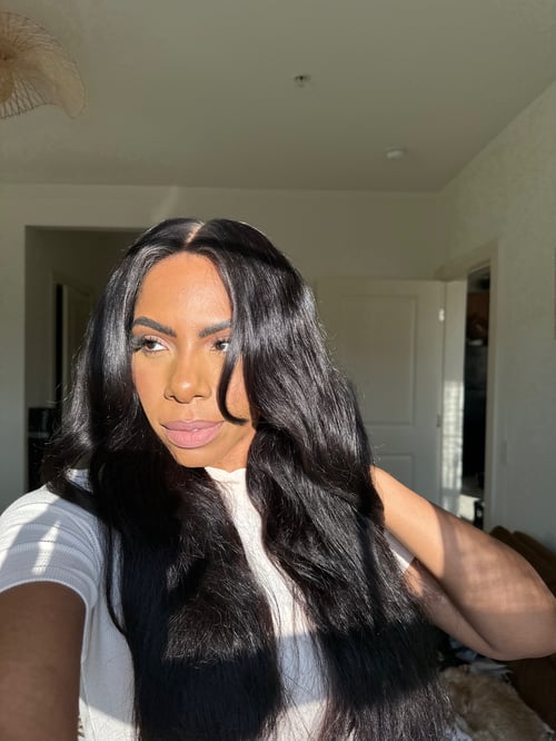 Image of 26 inch 13x4 lace front WIG with CURTAIN BANGS 