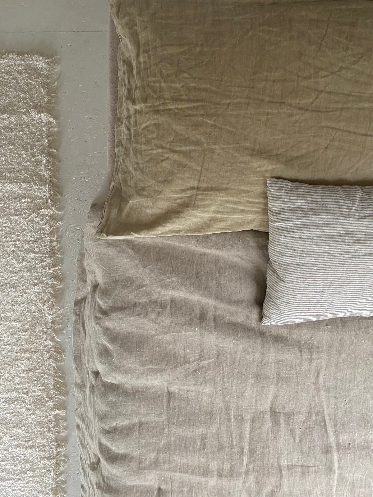 Image of striped linen pillowcase