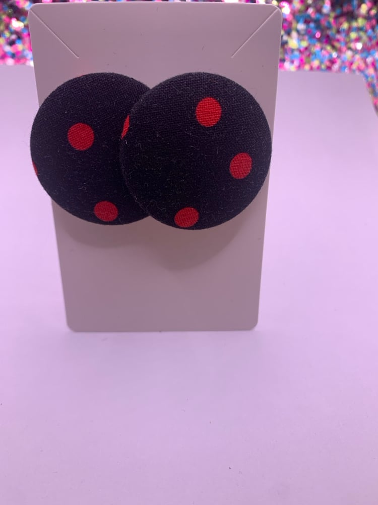 Image of Poka Dot Button Earrings 