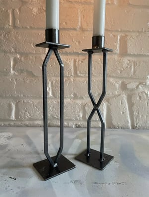 Image of Vintage Swedish Metal Candlestick’s Pair Dala industrier - Eric Dalmas