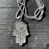 Image 7 of NEW* Rhinestone Hamsa With Evil Eye Necklace