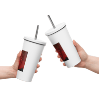 Image 8 of Insulated tumbler with a straw (His love ran red)
