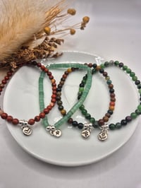 Image 3 of Gemstone and Sterling Silver Bracelets 