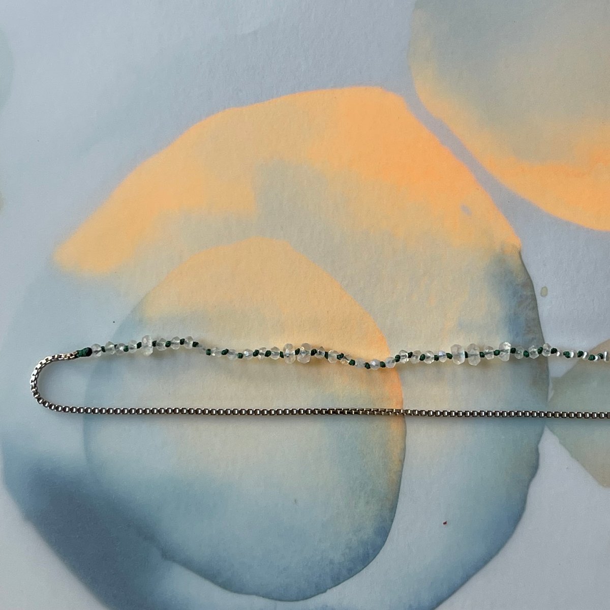 Image of dainty moon pearl necklace