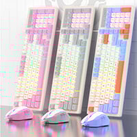 Image 2 of 98-Key Wired Gaming Keyboard RGB Backlit Ergonomic