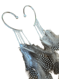 Image 2 of Earthbound Feather Ear Cuff Earrings 