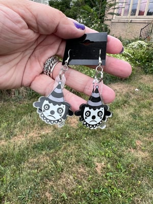 Sad clown acrylic earrings 