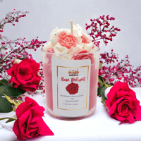 Image 1 of Rose Delight Dessert Candle, 8oz Candle