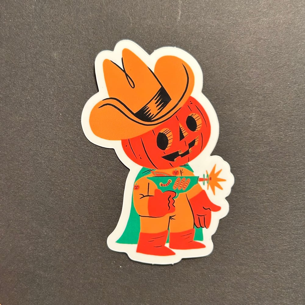Image of Pumpkin cowboy from outer space (sticker)