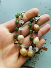 vesuvianite bracelet with AAA herkimer diamond