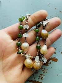 Image 4 of vesuvianite bracelet with AAA herkimer diamond