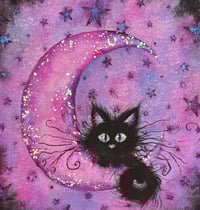 ‘Soot Cat on the Moon’ Original Painting