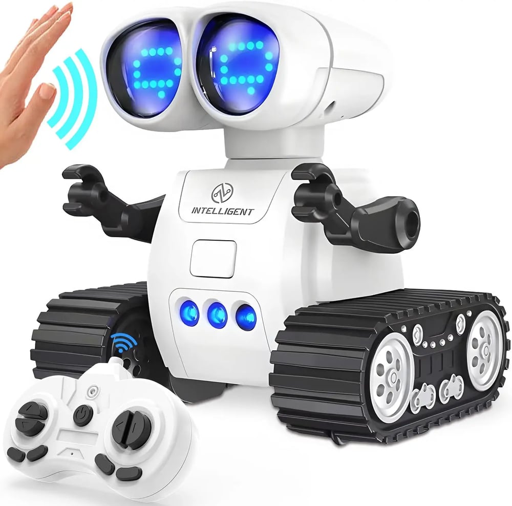 Image of RC Rechargeable Remote Control Robot Toys with Music LED Eyes Walkie Talkie Robot Toys for Kids Boys