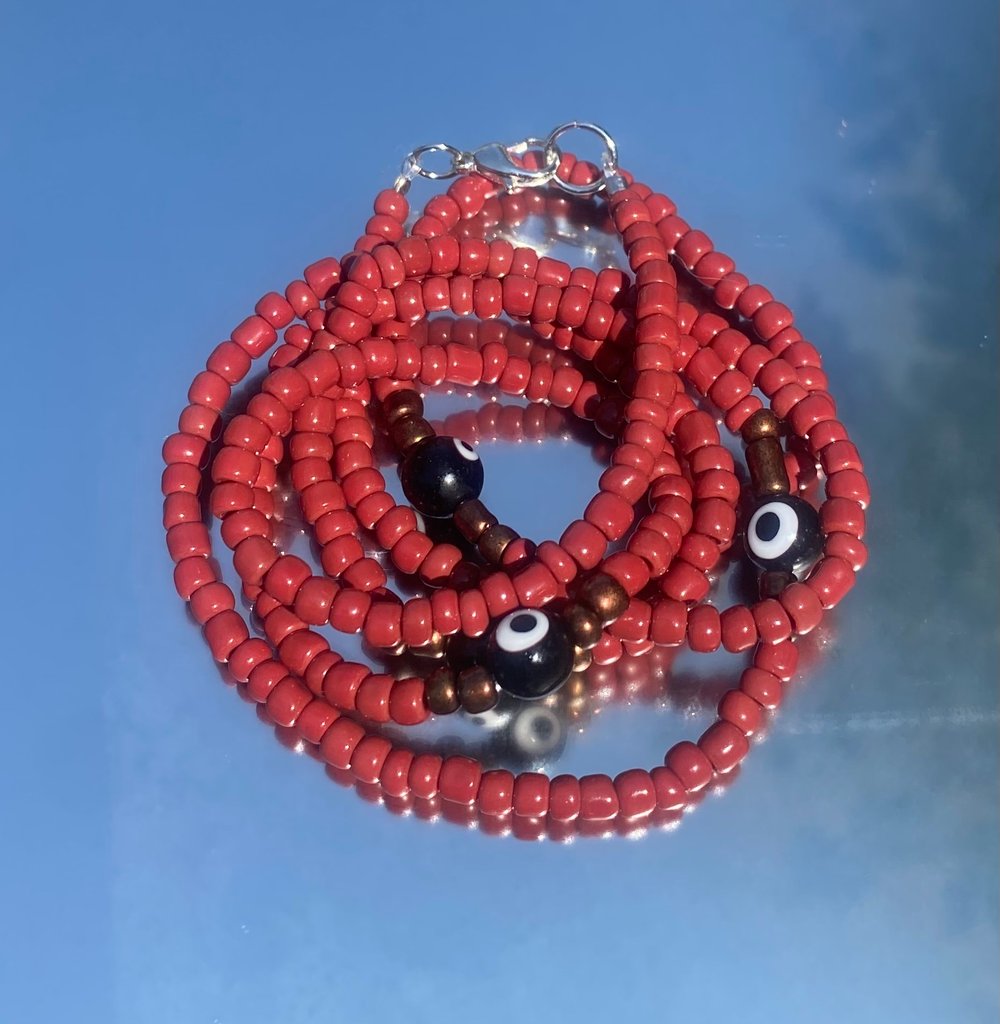 Image of Brown Evil Eye Waist Beads