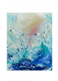 Image 1 of “angels among the waves” oil on wood 8 x 10 inches 