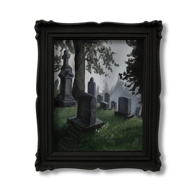 Original Painting Print // ‘Hillside Cemetery’ in Oil