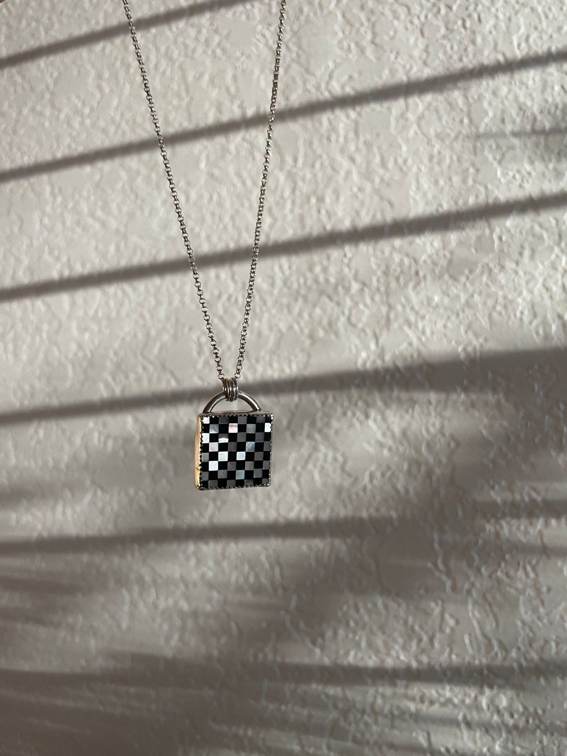 Image of Square Checkered Necklace  