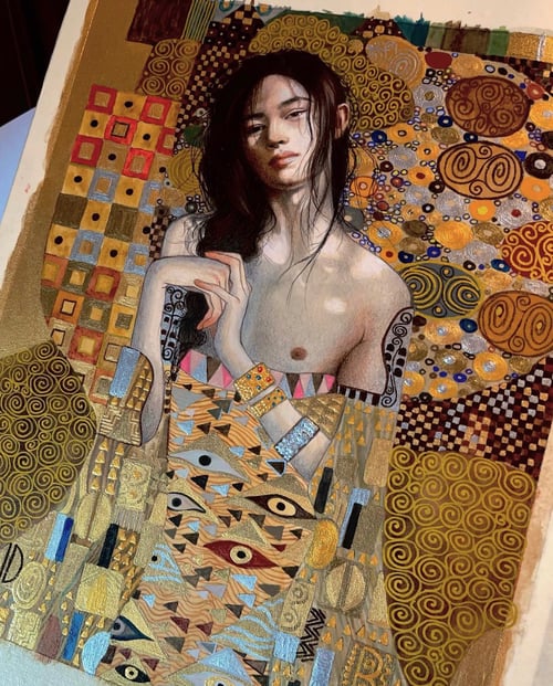 Image of “Garçon en Or” (after Klimt) Limited edition print 