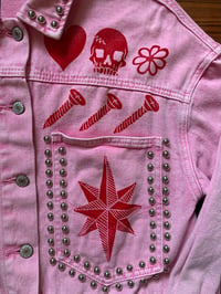 Image 8 of "Cotton Candied" - Pink Studded Printed Denim Jacket