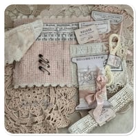 Image 5 of shabby tattered  Sewing Book/Needle book with French lace samples