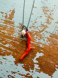 Image 7 of Athena . natural Italian coral and pearl necklace