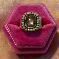 Image 1 of GEORGIAN HAIR & PEARL RING