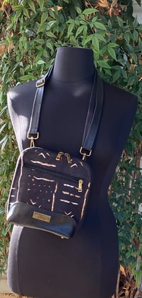 Image 1 of Issa Crossbody Navy Mudcloth Print