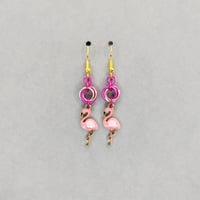 Pink Flamingo Moebius Earrings
