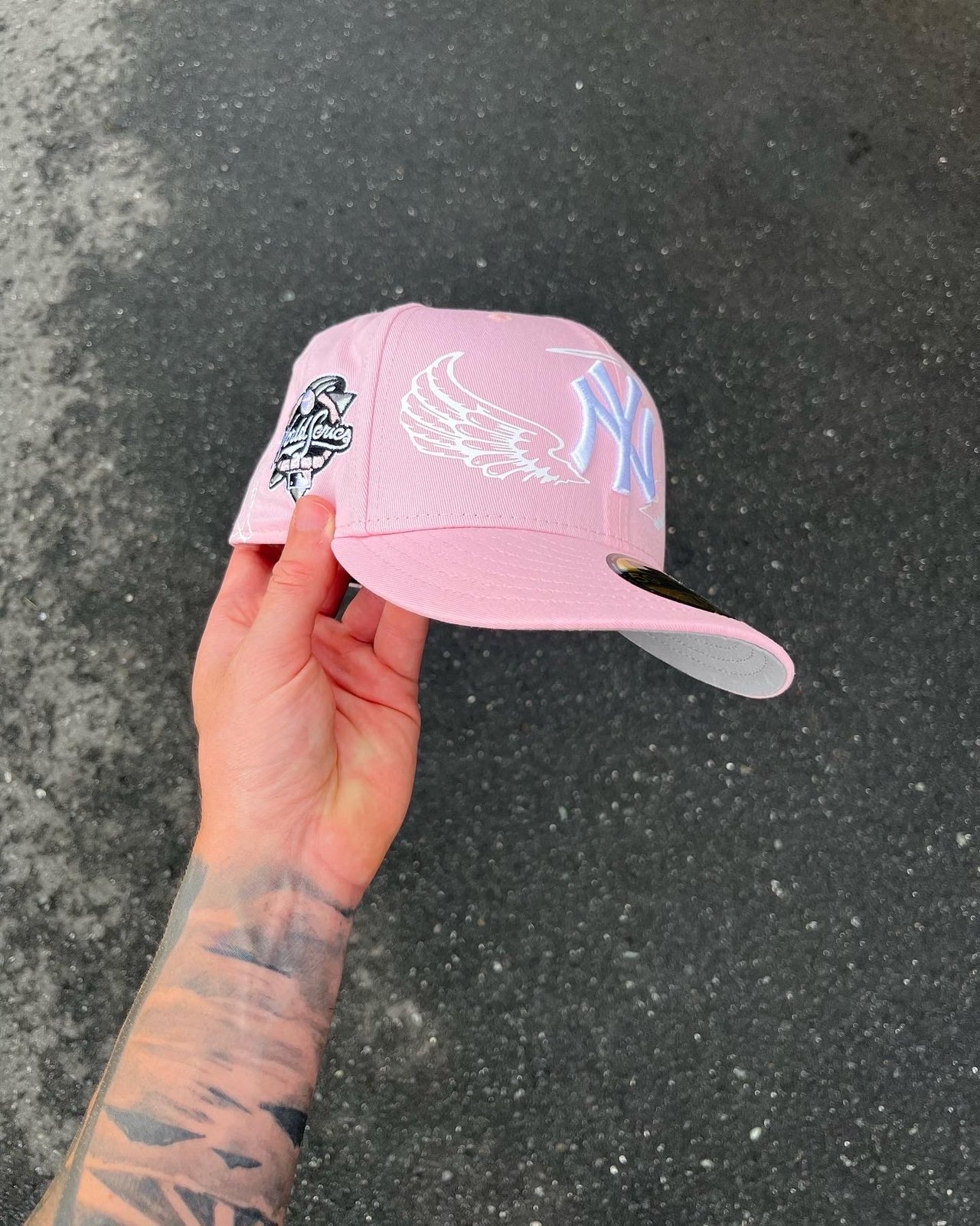 new york yankees cap beige pink