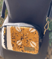 Image 1 of Keyshia Crossbody Mudcloth Golden Cream