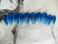 Image 3 of Blue Ombre Press on Nails 