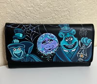 Image 1 of RTS Hand Painted Checkbook Wallet- Happy Haunts
