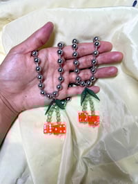 Image 1 of Hot Orange Cherry Bomb Necklace 