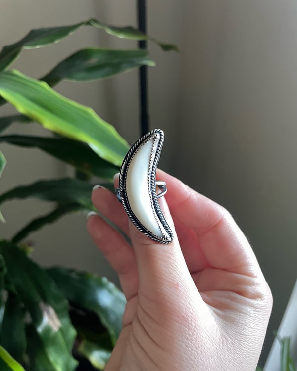 Image of Wolf Fang Handmade Sterling Silver Ring