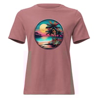 Image 6 of Women's Relaxed T-Shirt, Tropical Beach Sunset tee