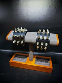 Image 4 of Faux black leather spiked bracelet