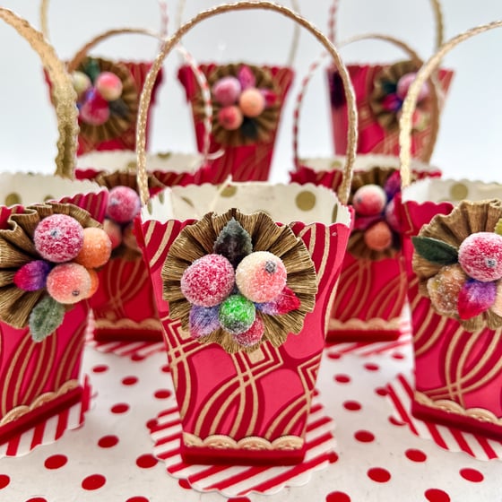 Image of Tall Sugared Fruit Basket